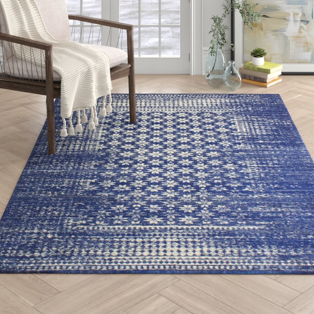 blue area rugs 10x14