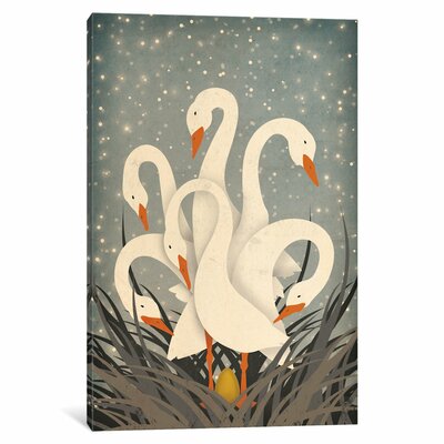Callisto 'Six Geese A Laying' Graphic Art on Wrapped Canvas East Urban Home Size: 40