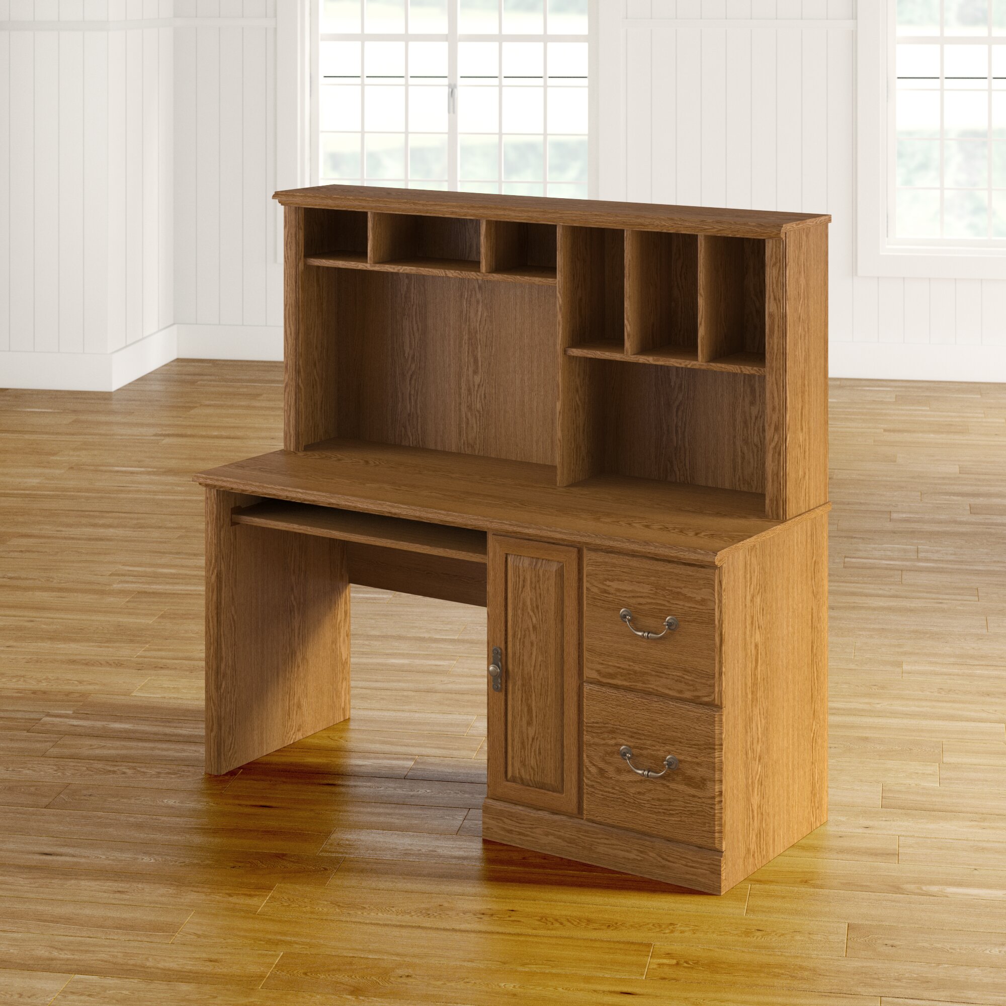 Charlton Home Oxford Computer Desk With Hutch Reviews Wayfair