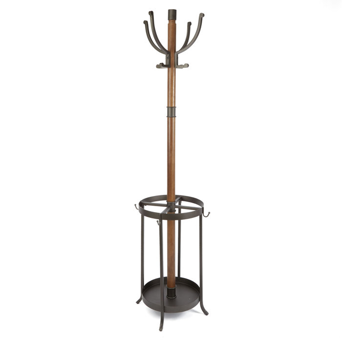 Andreas Wood And Metal Coat Rack With Umbrella Stand Andreas Wood And Metal Coat Rack With Umbrella Stand