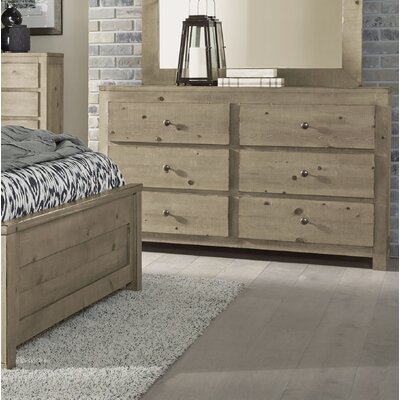 Sedgefield 6 Drawer Double Dresser Three Posts Color Natural