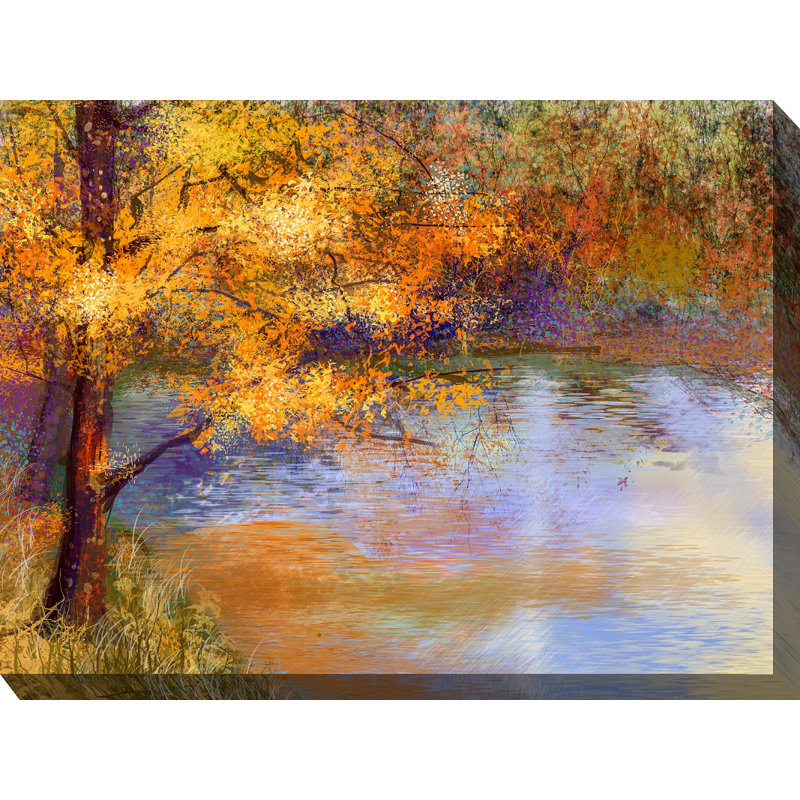 Charlton Home Touch Of Gold Oil Painting Print On Wrapped Canvas