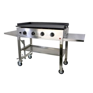 4-Burner Propane Gas Grill with Side Shelves