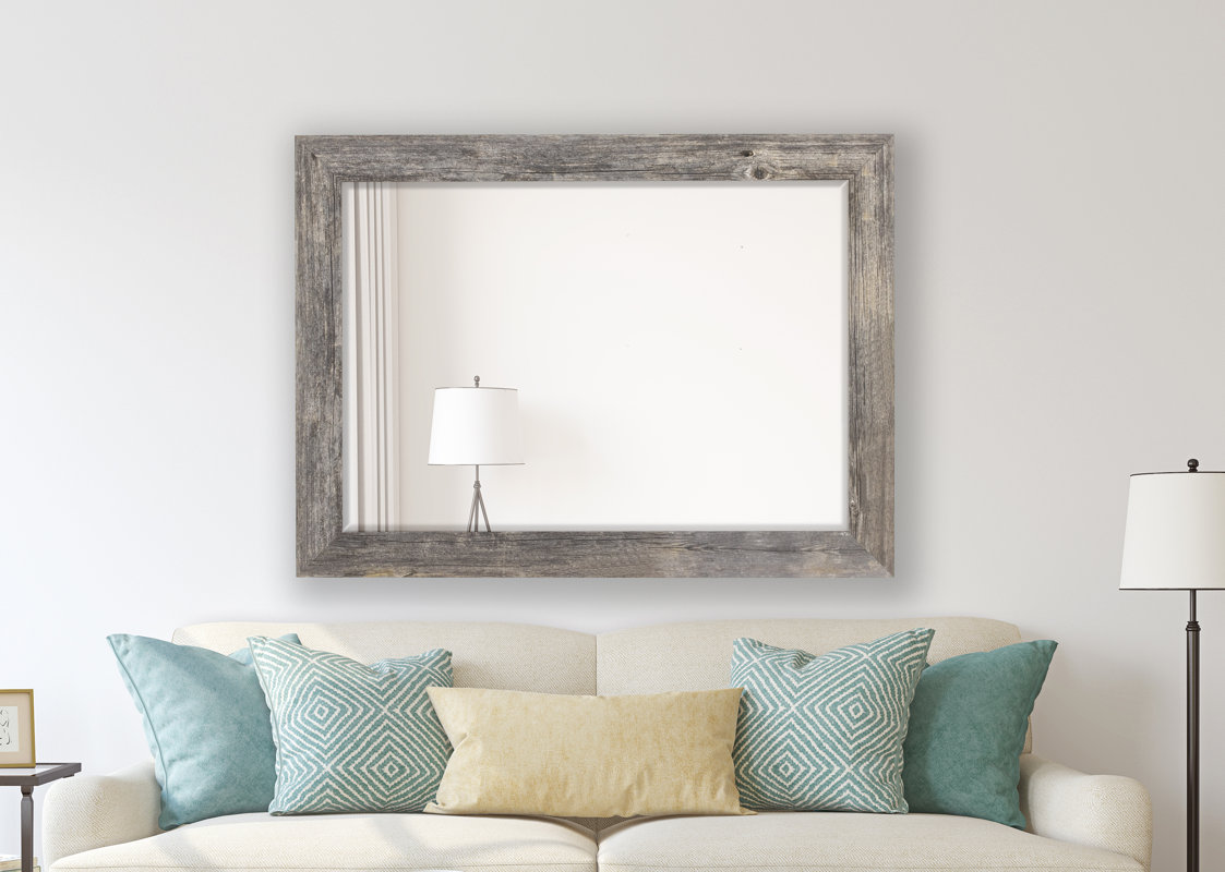 August Grove Antique Weathered Grey Framed Wall Mirror & Reviews Wayfair