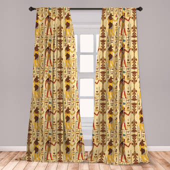 East Urban Home Ambesonne Egyptian 2 Panel Curtain Set Grunge