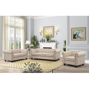 Lossett 3 Piece Standard Living Room Set by Canora Grey