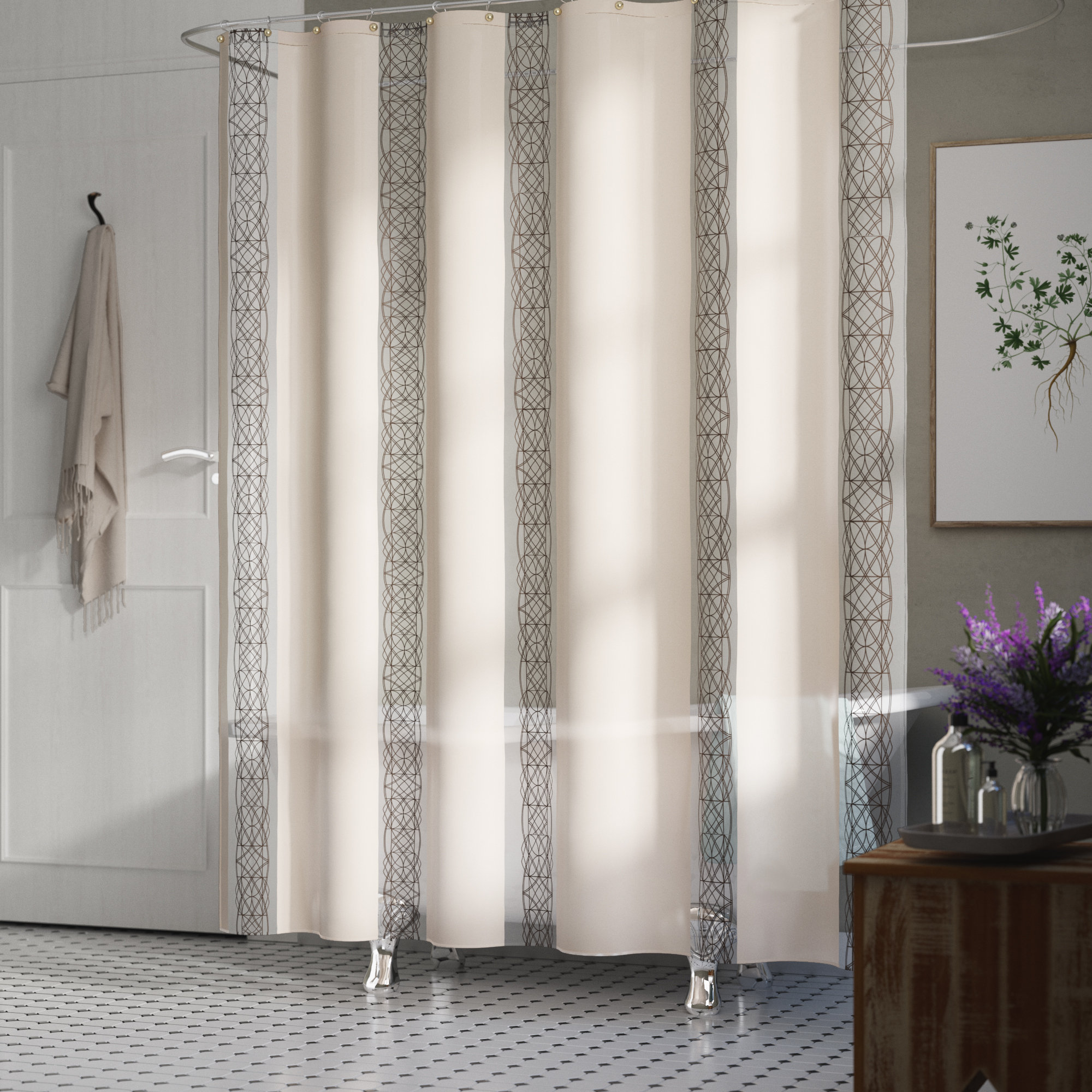 One Allium Way Chloe Fabric Single Shower Curtain Reviews Wayfair
