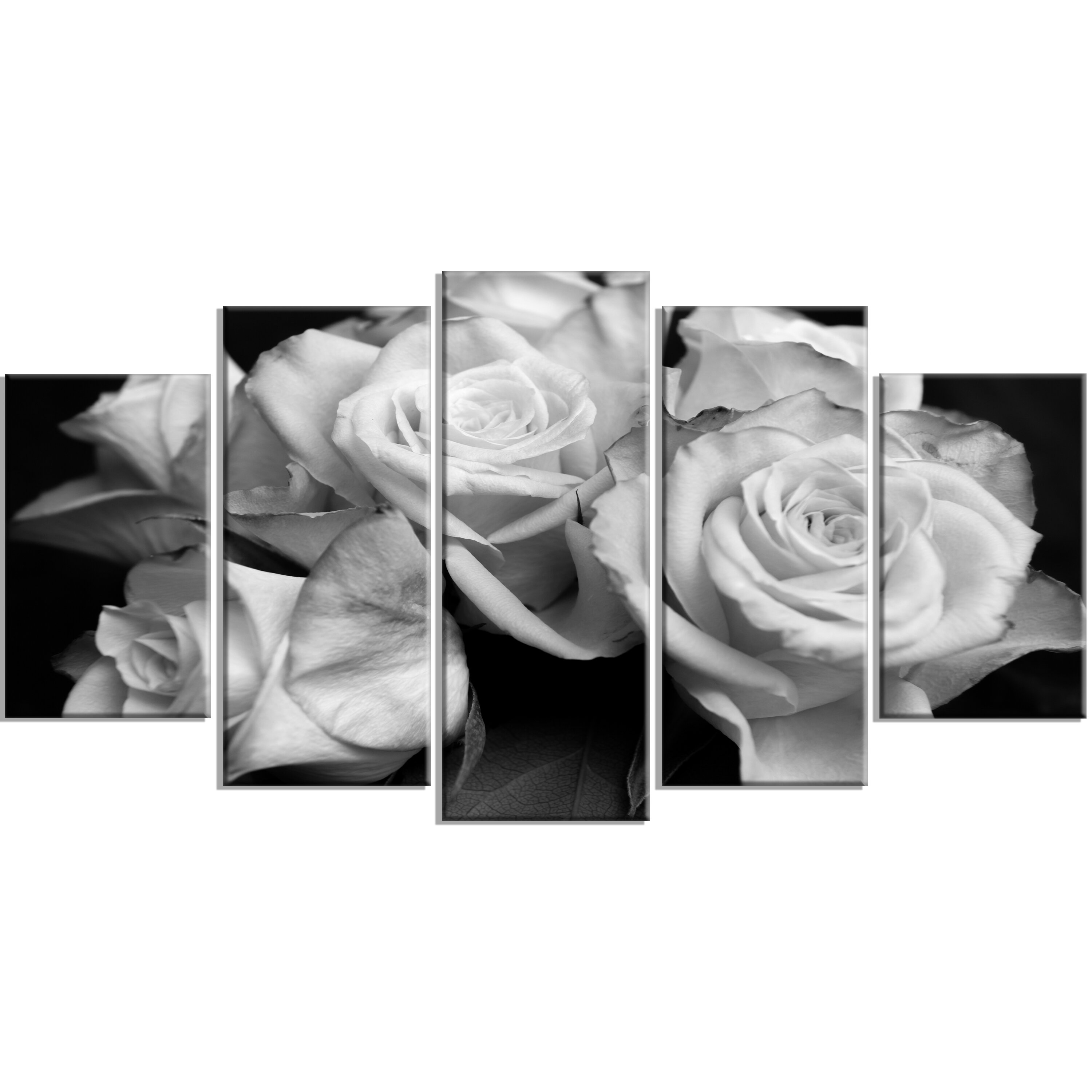 House Of Hampton Bunch Of Roses 5 Piece Wall Art On Wrapped