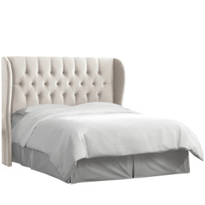 Teston Tufted Linen Upholstered Wingback Headboard by Brayden Studio