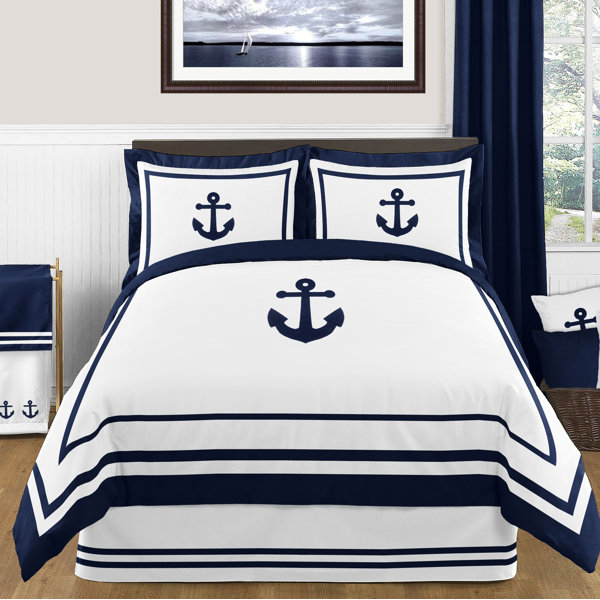 Beauty Decor Marine Duvet Cover Set Nautical Knot Anchor Pattern