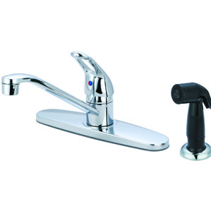 Olympia Faucets Single Handle Centerset Kitchen Faucet with Side Spray