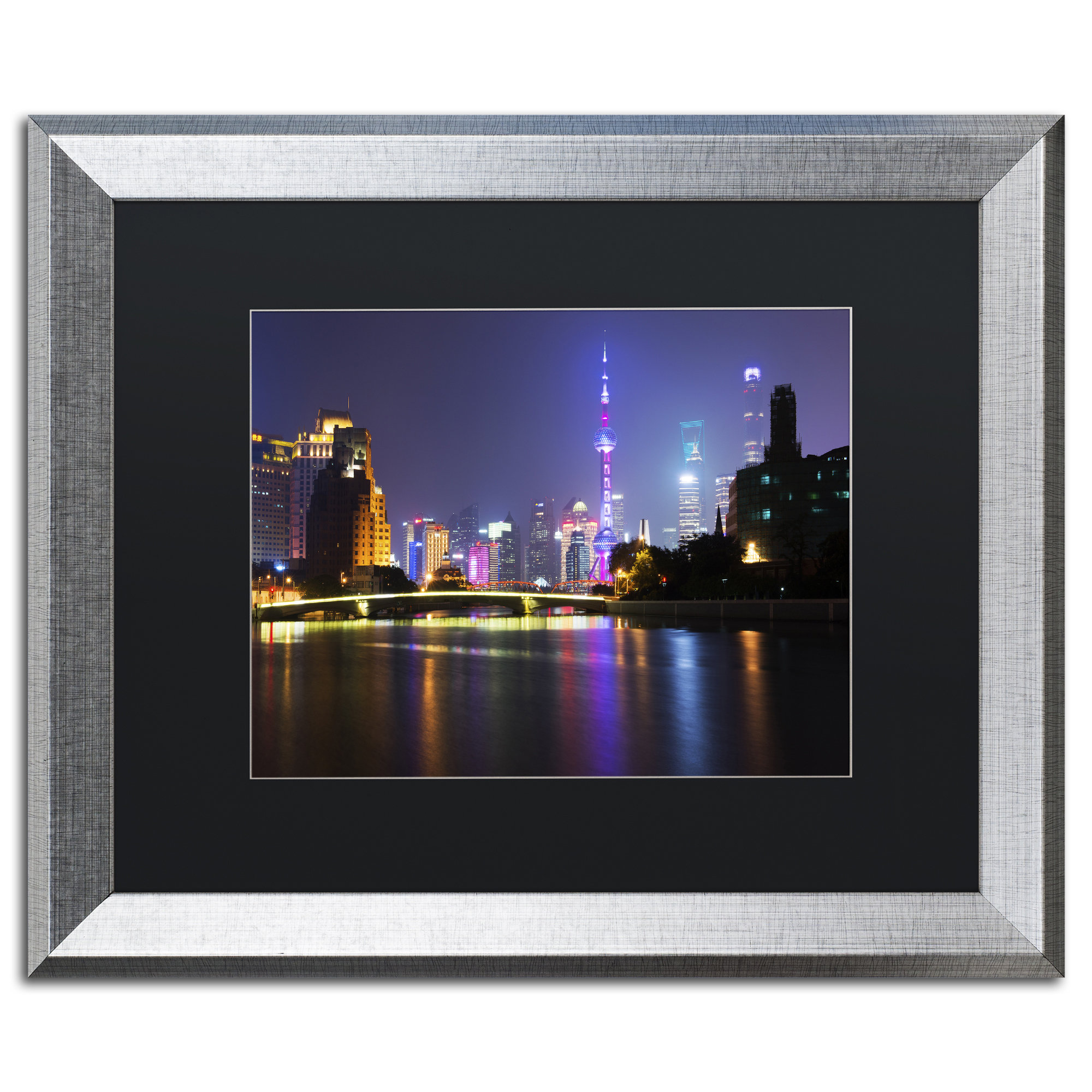 Trademark Art Night City By Philippe Hugonnard Framed Photographic Print Wayfair