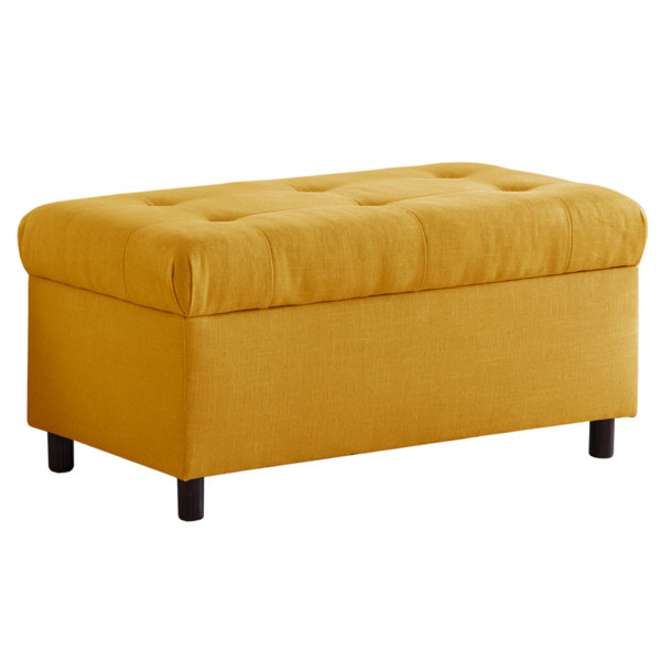 Alcott Hill Henrietta Tufted Linen Storage Bench & Reviews Wayfair