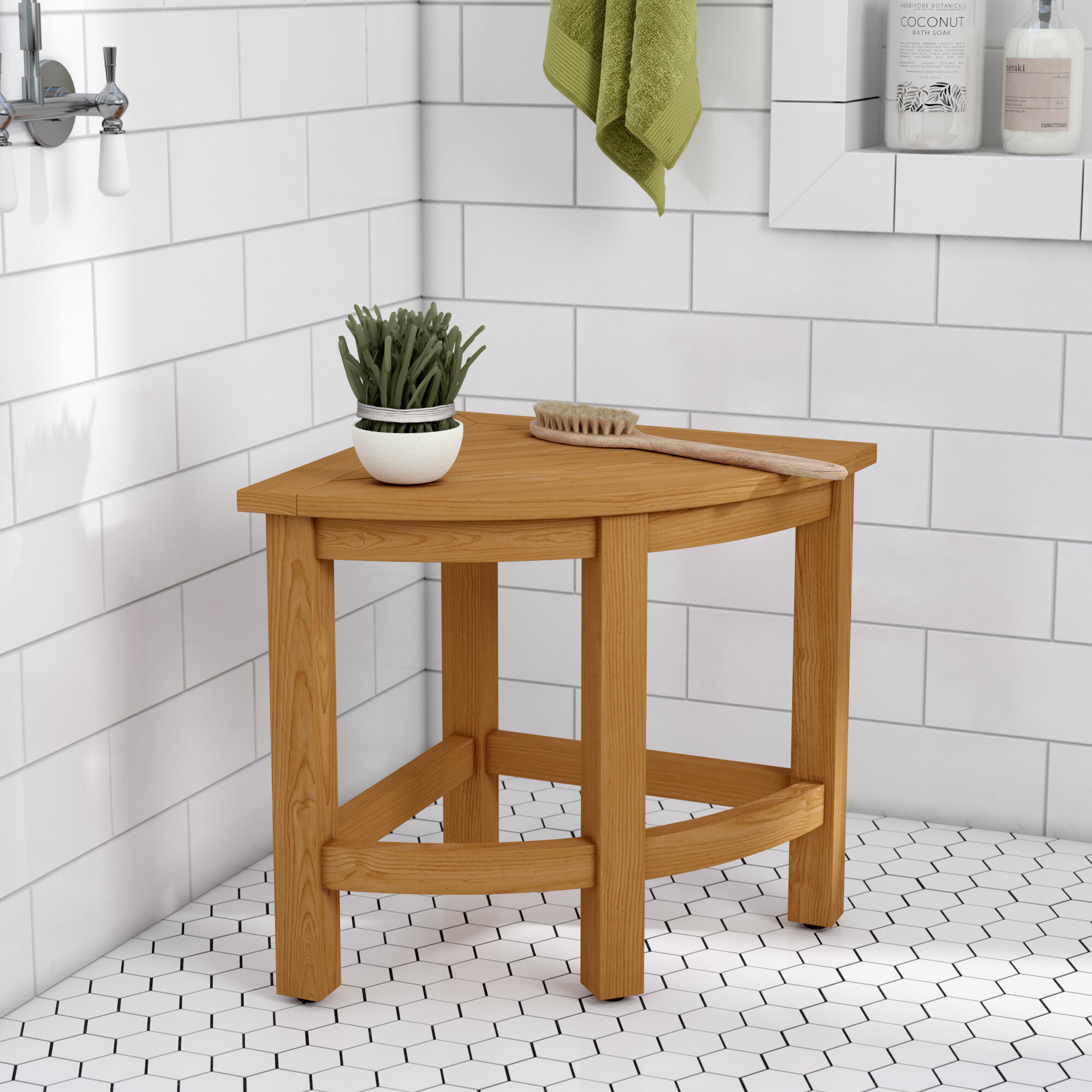 Bayou Breeze Alajalon 22 8 W Teak Shower Bench Reviews Wayfair