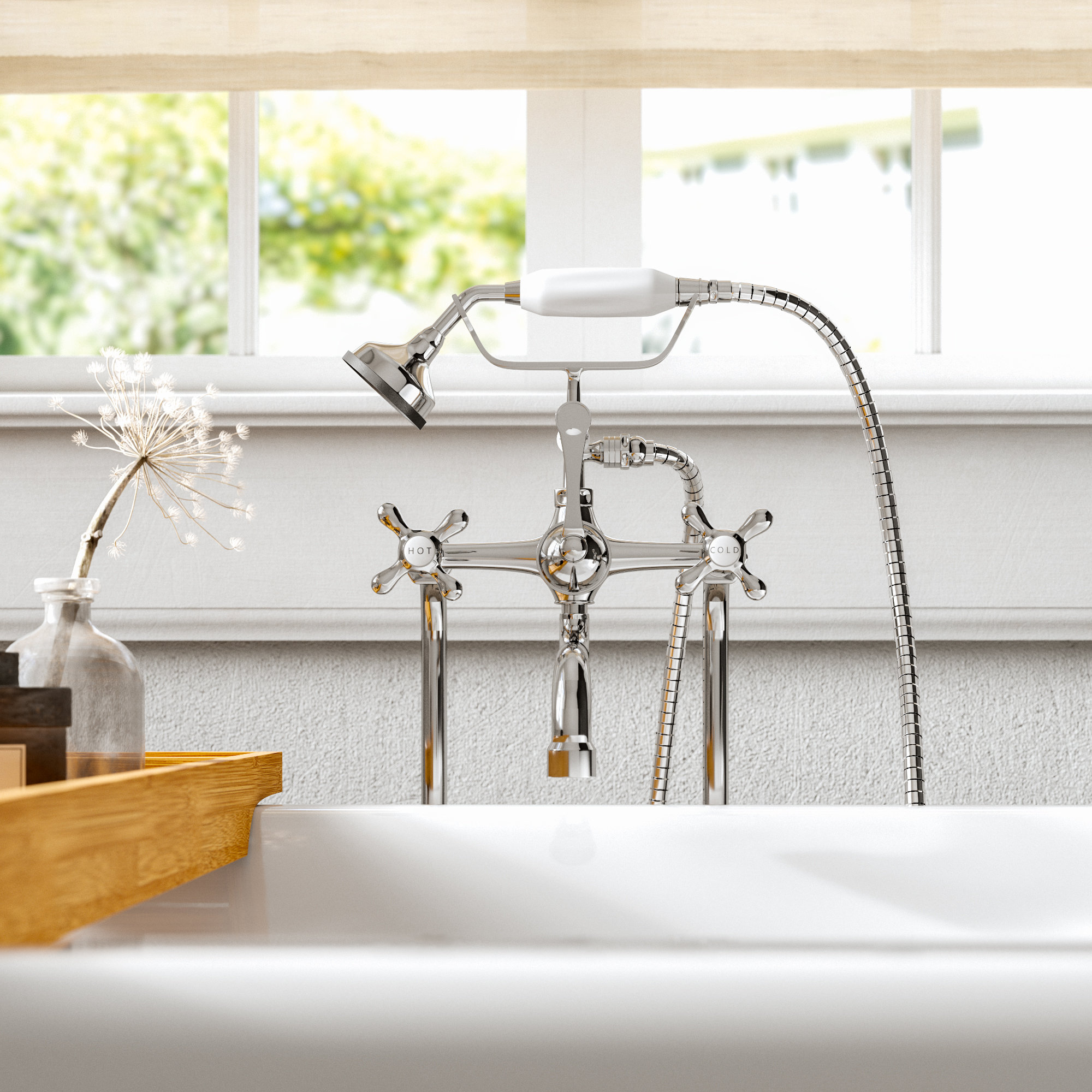 Strom Living Double Handle Wall Mounted Faucet Trim Freestanding
