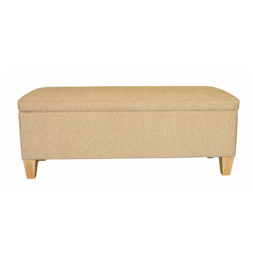 Fallston Upholstered Storage Bench Ophelia and Co. Colour: Morello Wheat Pattern, Finish: Beech