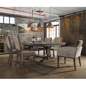 Dasher 7-Piece Butterfly Leaf Table with Nail Head Arm Chairs Dining Set