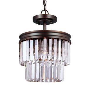 Domenique 2-Light Crystal Shade Flush Mount