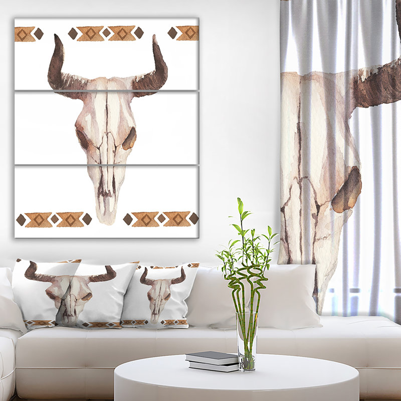 East Urban Home Real Deer Antler Oil Painting Print Multi Piece