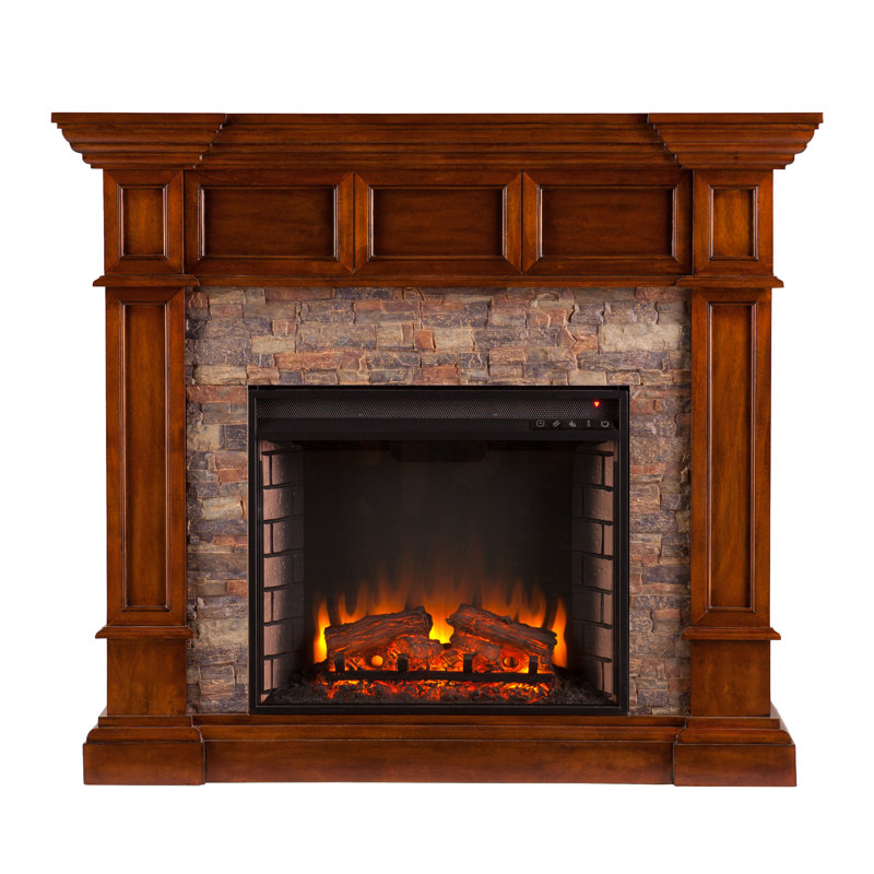 Kitsco Boyer Simulated Stone Convertible Electric Fireplace