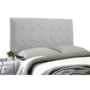 Dublin Contemporary Adjustable Wood Frame Upholstered Panel Headboard by Alcott Hill