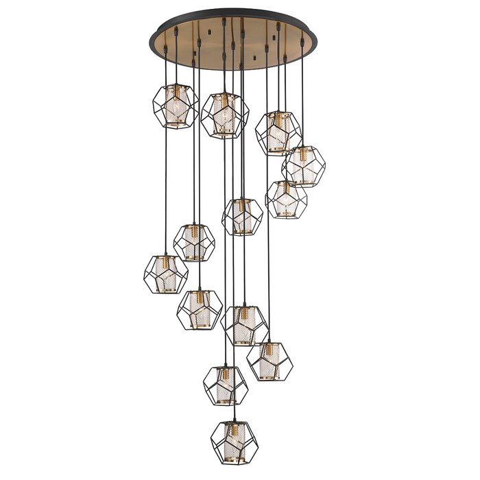 Luker 13 Light Cluster Geometric Pendant