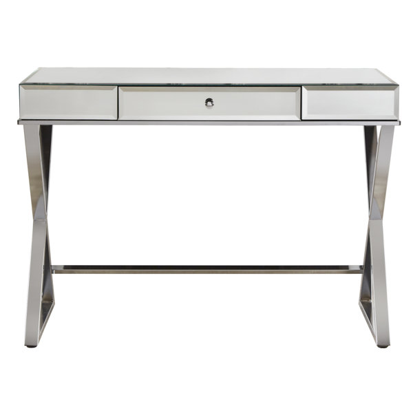Adina Campaign Glass Writing Desk Reviews Allmodern