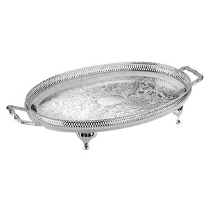 Queen Anne Oval Gallery Tray with Handles/Legs
