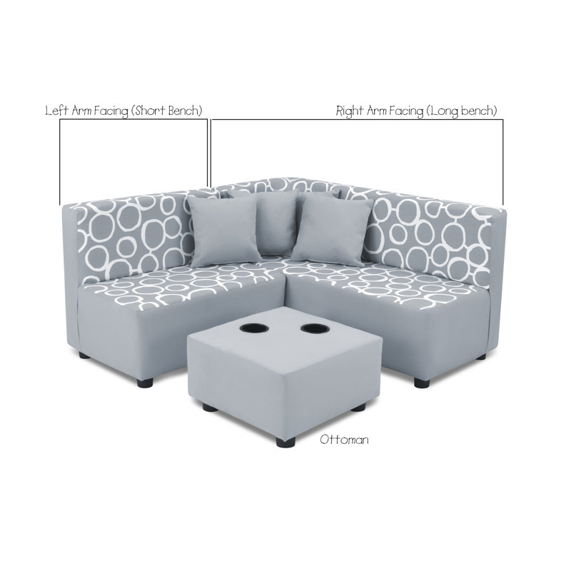 Zoomie Kids Nekoosa Kids Cotton Sofa And Ottoman With Cup Holder