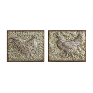 Hen Decor Wayfair 2 Piece Rooster And Hen Wall Décor Set