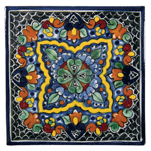 Accent Tiles Quatrefoil 6 X Hand Painted Talavera Tile
