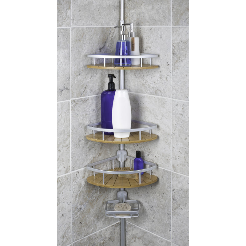 Rebrilliant 4 Tier Aluminum Tension Pole With Bamboo Wayfair
