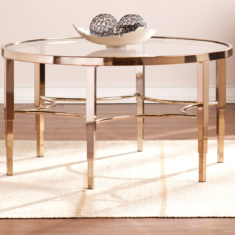Willa Arlo Interiors Jaidan Metallic Gold Coffee Table Reviews Jaidan Metallic Gold Coffee Table
