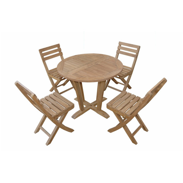 Descanso Alabama 5 Piece Teak Dining Set with Sunbrella Cushions by Anderson Teak