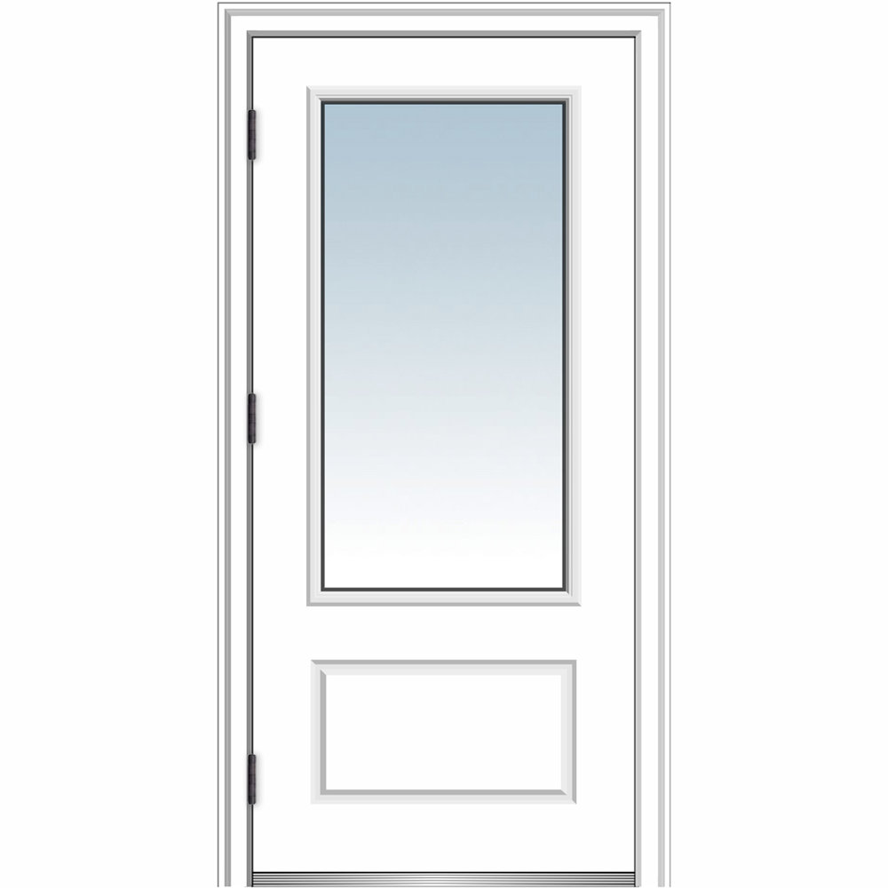 Verona Home Design Clear Glass Primed Fiberglass Prehung Front
