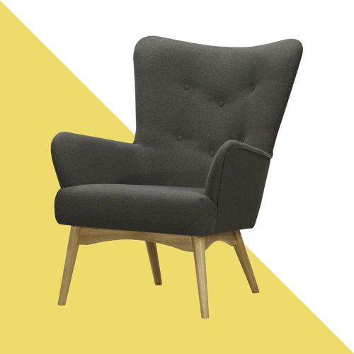 Holli Wingback Chair Hashtag Home Upholstery: Ontario Dark Grey