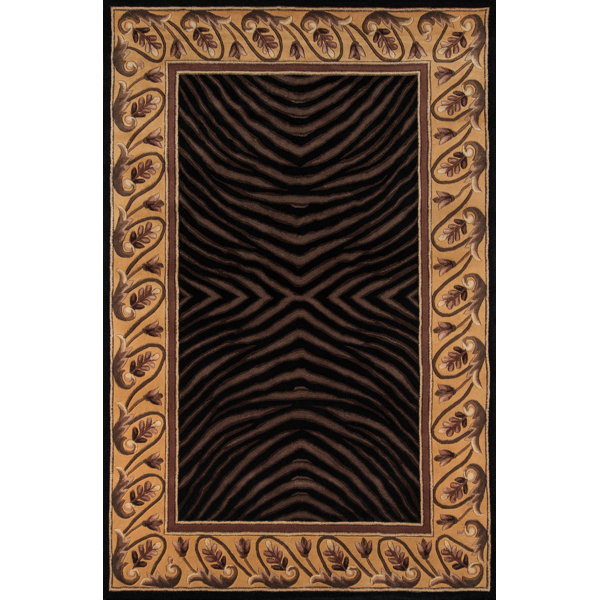 Ryanne Hand-Tufted Black/Brown Area Rug by Bloomsbury Market