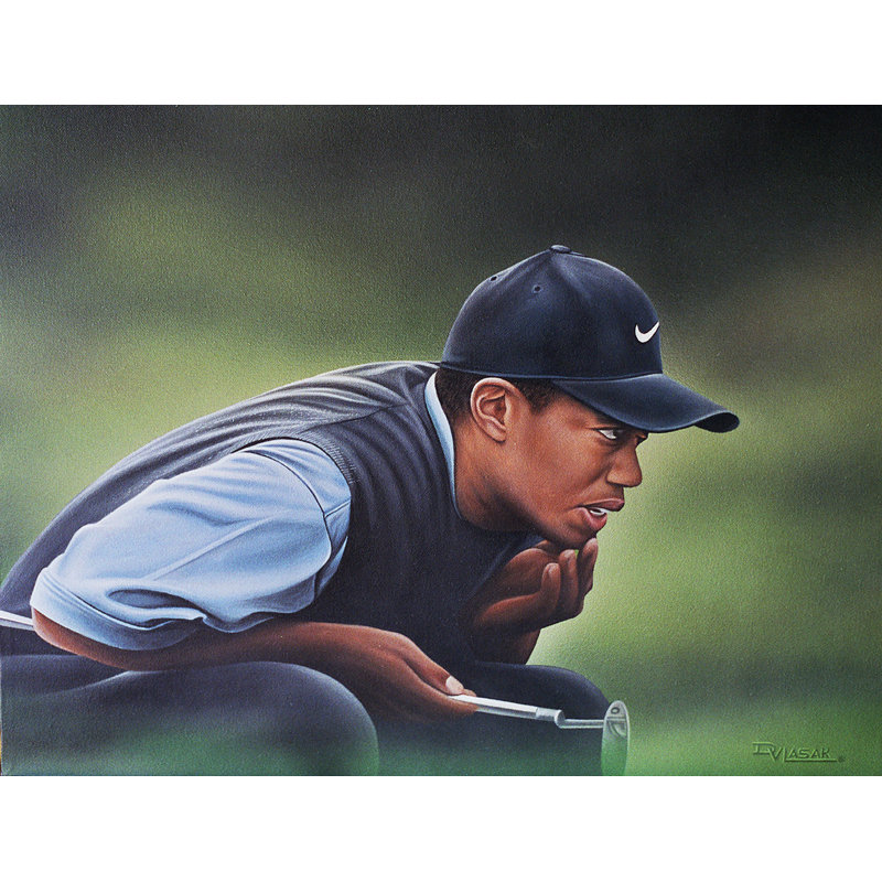 East Urban Home Tiger Woods Oil Painting Print On Wrapped Canvas