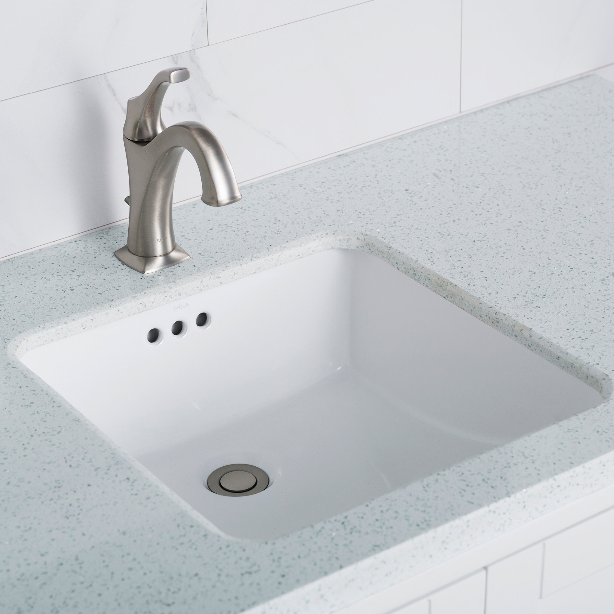 Kcu 231 Kraus Elavo Ceramic Square Undermount Bathroom Sink With Kcu 231 Kraus Elavo Ceramic Square