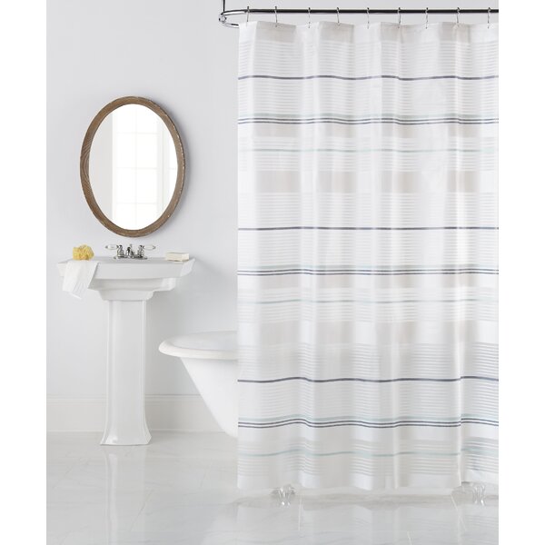 Eero Vinyl Striped Shower Curtain Set W001924143 OnSales Discount