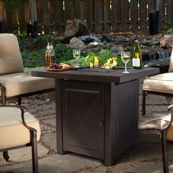 Ebern Designs Saxony Outdoor Garden Patio Steel Propane Gas Fire