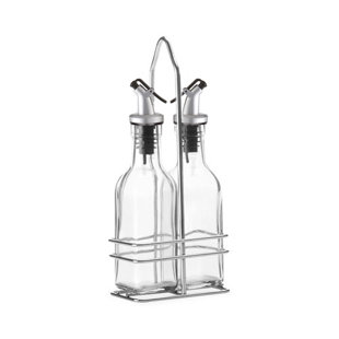 Cruets You Ll Love Wayfair Oil And Vinegar Cruet Set With Caddy