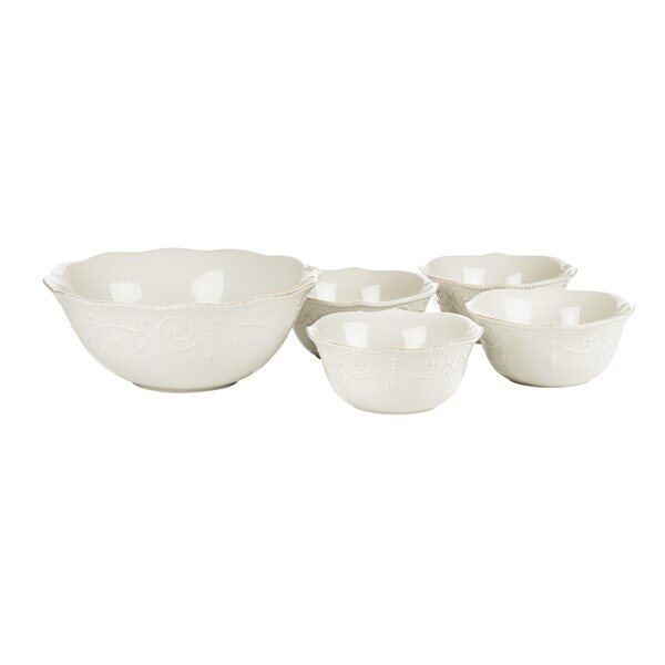 French Perle 5-Piece Serving Bowl Set by Lenox