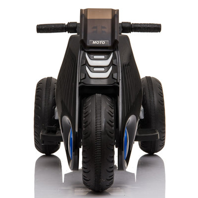 Childrens Electric Motorcycle 3 Wheels Double Drive QYSHOP Color Black