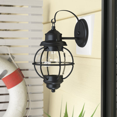 Beachcrest Home Cason 1 Light Outdoor Wall Lantern Fixture Finish Black Outdoor Wall Lantern Fixture Finish Black