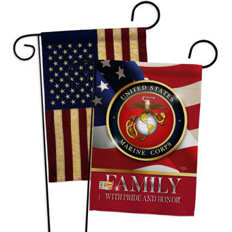 Breeze Decor Marines Proudly Family Impressions Decorative 2 Sided Polyester 19 X 13 In 2 Piece Garden Flag Set Wayfair