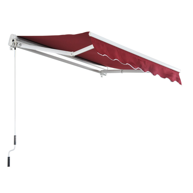 Outsunny 8 Ft W X 7 Ft D Fabric Retractable Standard Patio Awning Reviews Wayfair