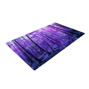 Iris Lehnhardt Magic Woods Forest Purple Area Rug