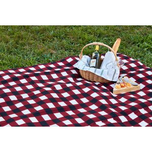 Red Plaid Outdoor Picnic Blanket