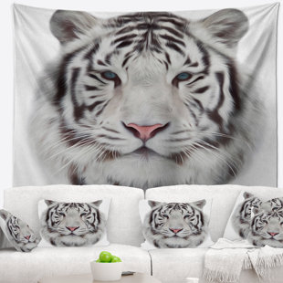 White Bengal Tiger Wayfair Animal White Bengal Tiger Tapestry